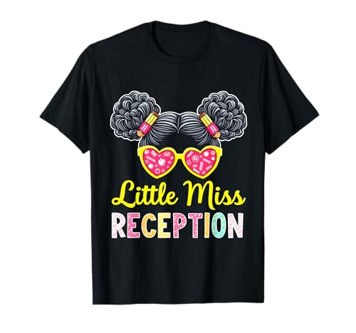 Little Miss Reception MessyBun für Mädchen und Kinder T-Shirt von Back to School Preschool Kids Funny Apparel Co.
