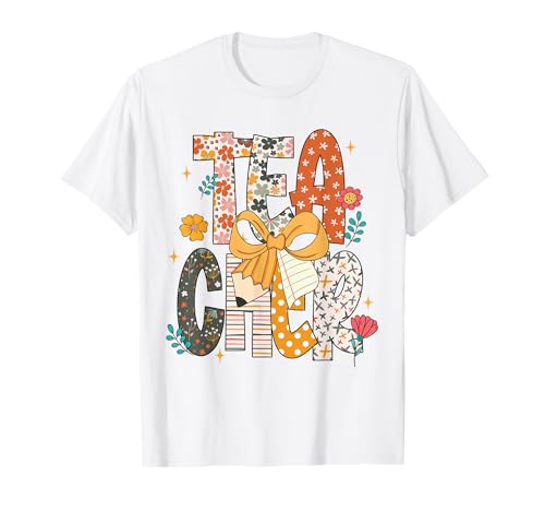 Niedliche Florale Lehrer-Bleistiftschleife und Schulpapier-Spaß Frauen T-Shirt Niedliche Florale Lehrer-Bleistiftschleife und Schulpapier-Spaß Frauen T-Shirt von Back to School Teacher Appreciation Shirts Co.