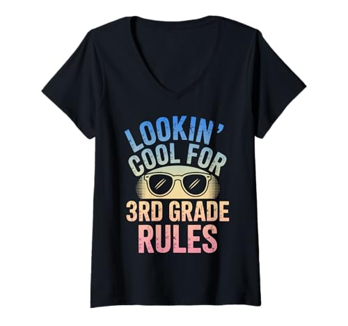 Damen Sieht cool aus für den Schulanfang der 3. Klasse T-Shirt mit V-Ausschnitt Damen Sieht cool aus für den Schulanfang der 3. Klasse T-Shirt mit V-Ausschnitt von Back to School Tees 3rd Grade