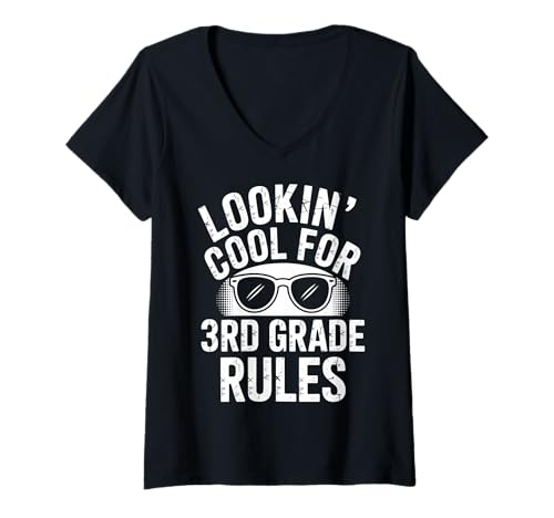 Damen Sieht cool aus für den Schulanfang der 3. Klasse T-Shirt mit V-Ausschnitt von Back to School Tees 3rd Grade