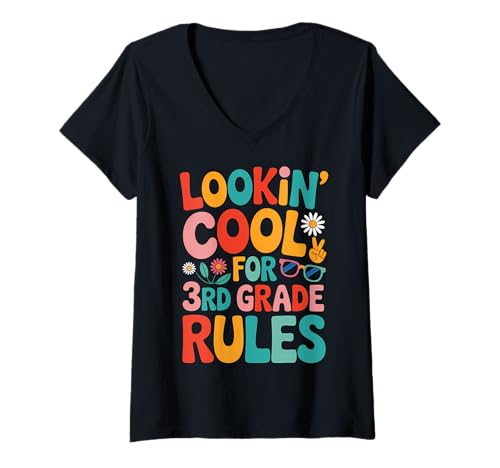 Damen Sieht cool aus für den Schulanfang der 3. Klasse T-Shirt mit V-Ausschnitt Damen Sieht cool aus für den Schulanfang der 3. Klasse T-Shirt mit V-Ausschnitt von Back to School Tees Apparel 3rd Grade