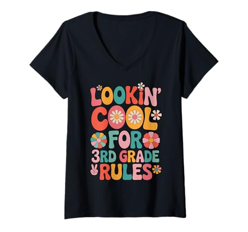 Damen Sieht cool aus für den Schulanfang der 3. Klasse T-Shirt mit V-Ausschnitt von Back to School Tees Apparel 3rd Grade