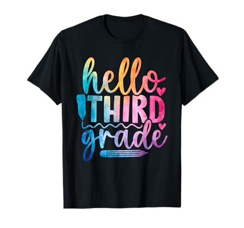 Hallo Kinder der dritten Klasse, erste Schultage T-Shirt Hallo Kinder der dritten Klasse, erste Schultage T-Shirt von Back to School Tees & Teacher Shirts