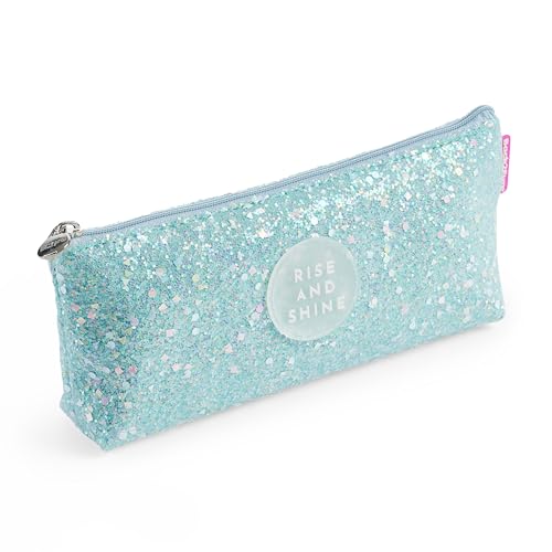 Back2Fun - Dreieckiges Glitzer-Federmäppchen, Einzelfach-Etui, Größe 200 x 80 x 35 mm, Glitzer-Federmäppchen, Metall-Zipper, Reißverschluss, Hübsche Papeterie, Blau Back2Fun - Dreieckiges Glitzer-Federmäppchen, Einzelfach-Etui, Größe 200 x 80 x 35 mm, Glitzer-Federmäppchen, Metall-Zipper, Reißverschluss, Hübsche Papeterie, Blau von Back2Fun