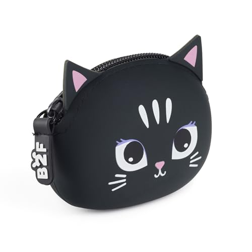 Back2Fun Uni Kinder Mondero Silicona Puppies Gatita B2f Reisezubehör-Brieftasche, Schwarz von Back2Fun