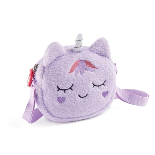 Back2Fun Unisex Kinder Bolsito Peludo Unicornio B2f Umhängetasche, Lila von Back2Fun