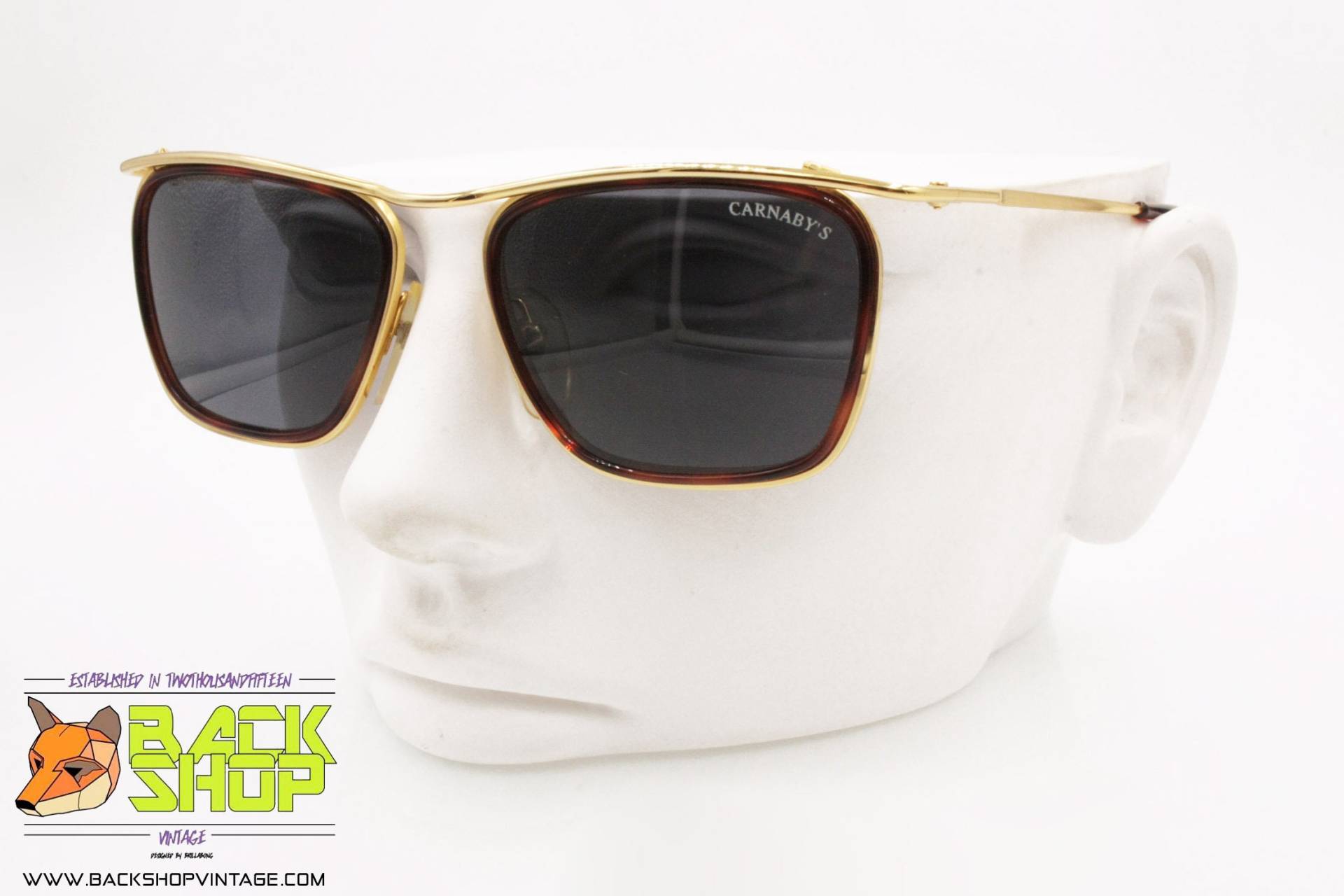 Carnaby's Mod. Cy's 76 03, Vintage Sonnenbrille Made in Italy, Doppelrand, New Old Stock 1980Er Jahre von BackShopVintage