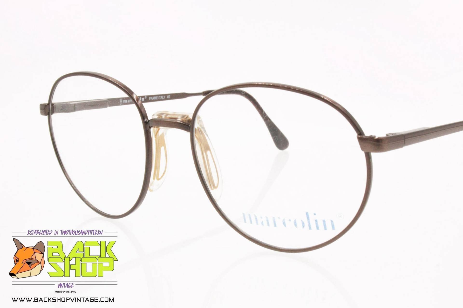 Marcolin Mod. 6260/74 Runde Brillenfassung, Metallic Braun, New Old Stock 1990Er Jahre von BackShopVintage