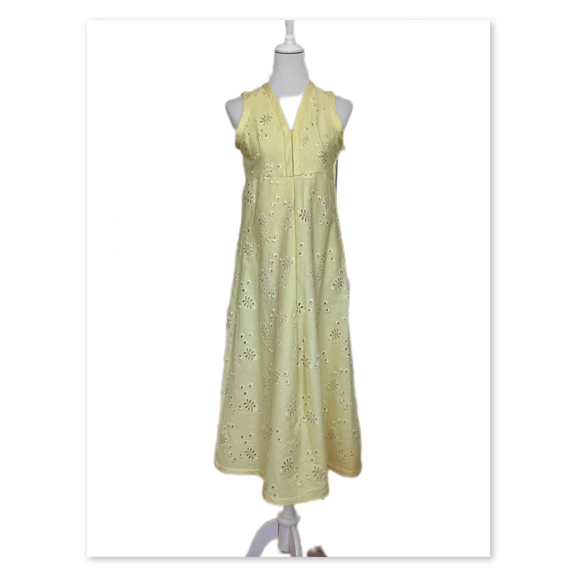 Abendkleid/Ballkleid Stickerei Pailletten Gelb, Vintage Abendkleid/Ballkleid Stickerei Pailletten Gelb, Vintage von BackToFutureFashion