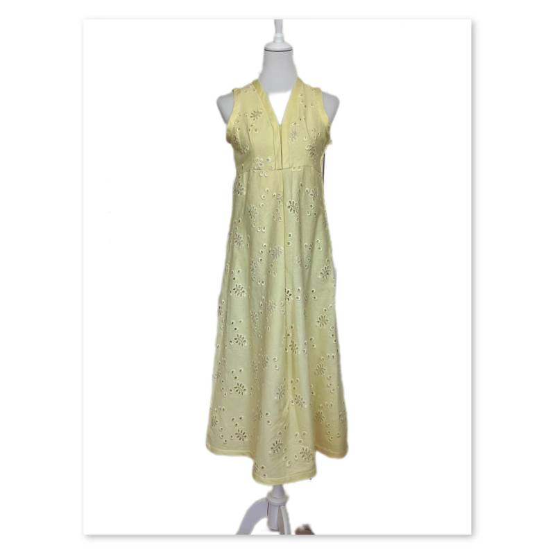 Abendkleid/Ballkleid Stickerei Pailletten Gelb, Vintage von BackToFutureFashion