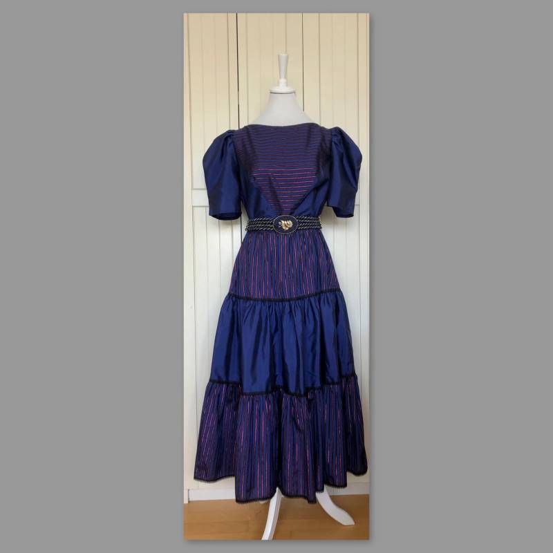 Abendkleid/Partykleid Sina G Blau/Schwarz/Pink Vintage von BackToFutureFashion