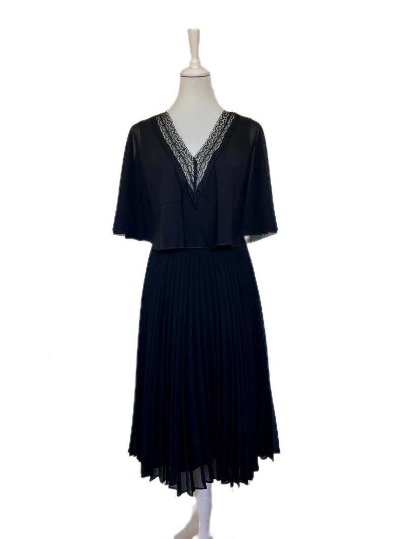 Abendkleid Lucie Linden Spitze Schwarz Vintage 70Er von BackToFutureFashion