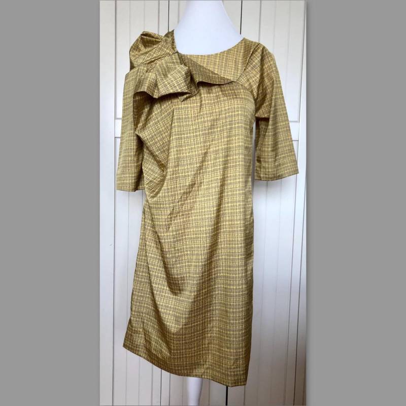 Cocktailkleid Cos Senftgelb/Grau von BackToFutureFashion
