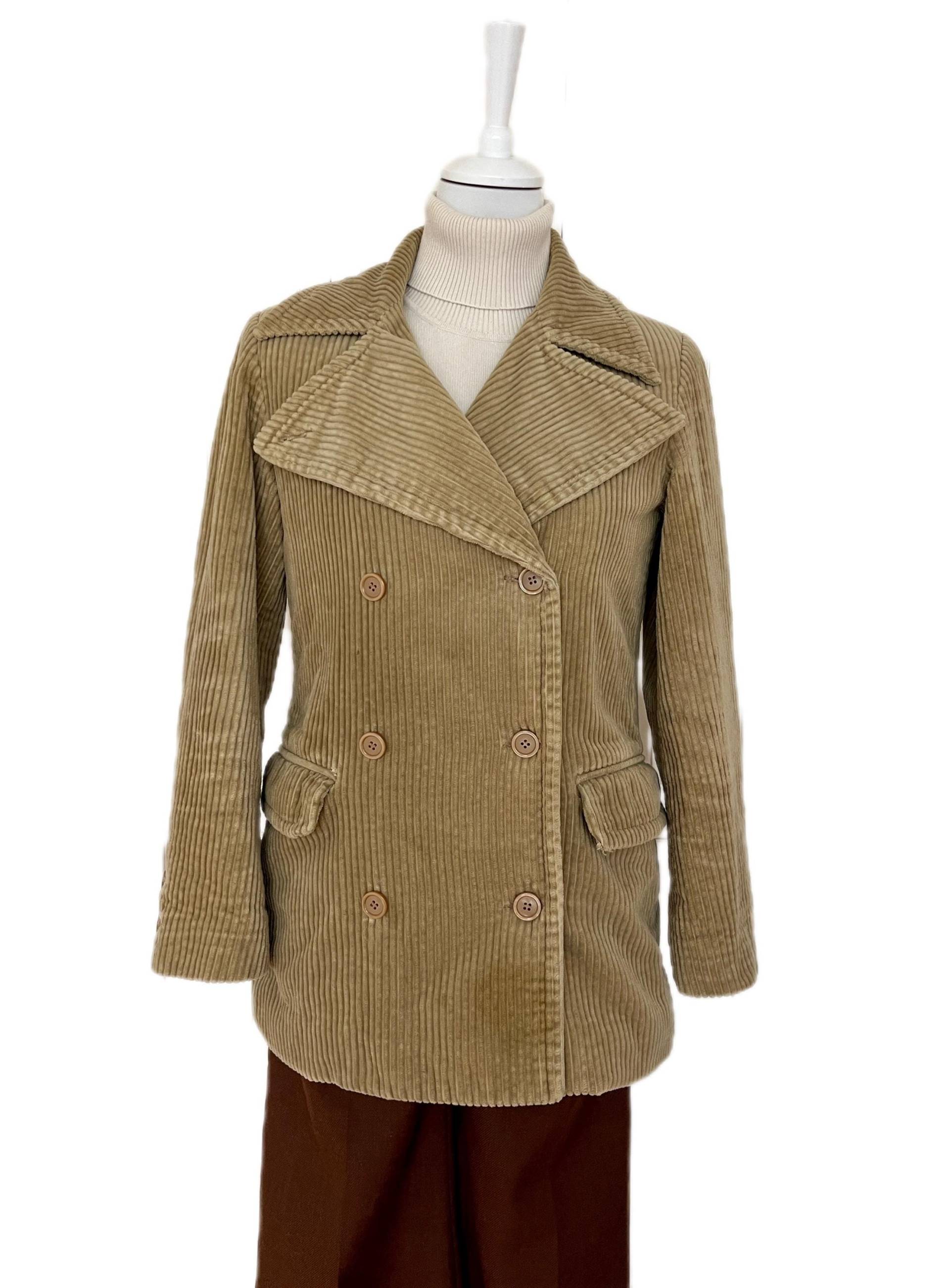 Cordjacke Atos Lombardini Beige Vintage von BackToFutureFashion