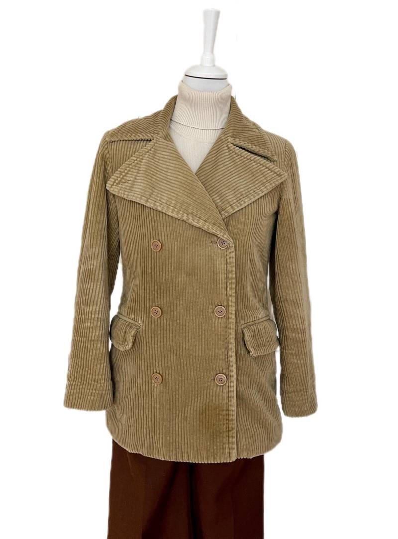 Cordjacke Atos Lombardini Beige Vintage von BackToFutureFashion