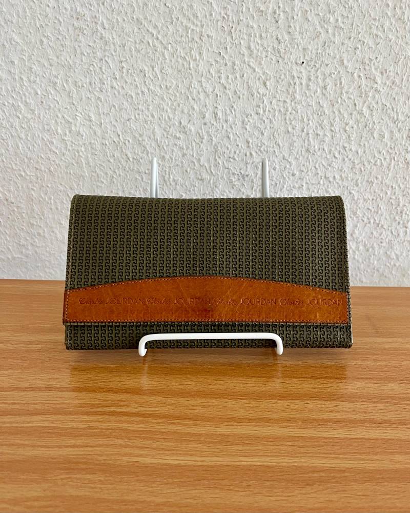Designer Portmonee Geldbeutel Charles Jourdan Grün Braun von BackToFutureFashion