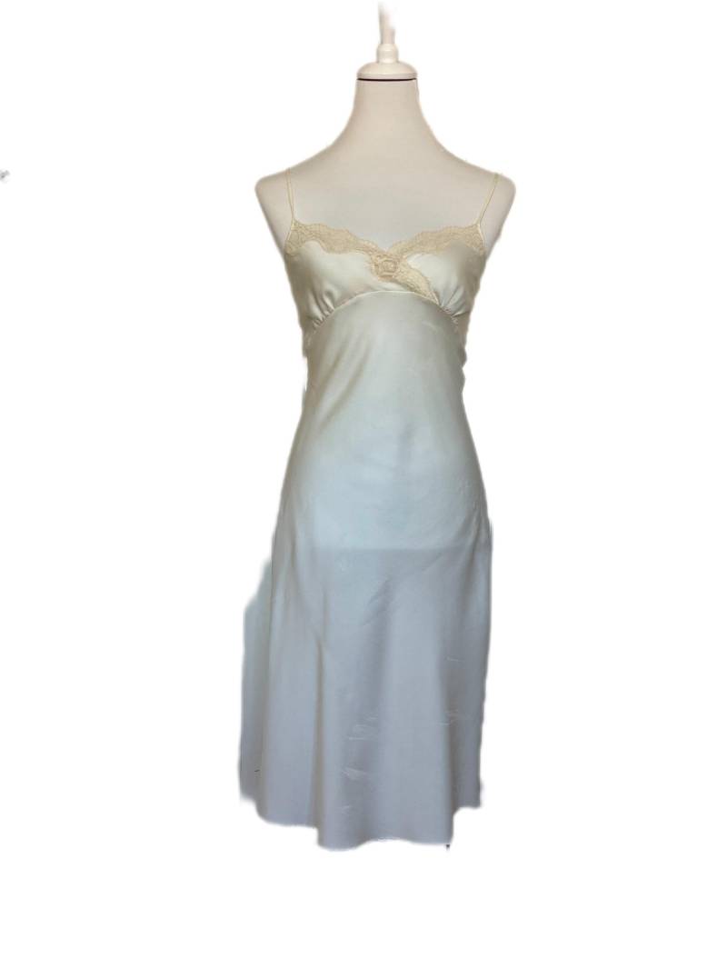 Designer Satin Negligee Louis Féraud Creme von BackToFutureFashion