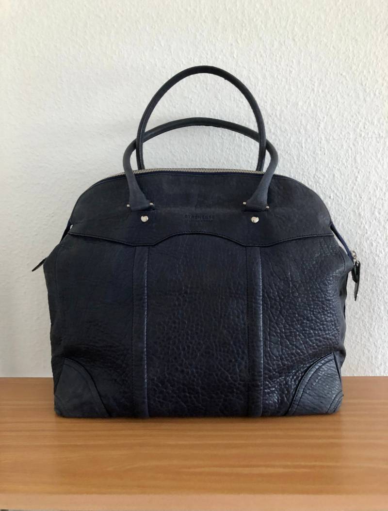 Designer Tasche/Reisetasche Strenesse Leder Blau Vintage 2Yk von BackToFutureFashion