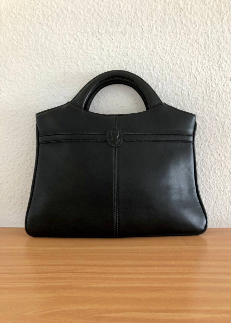 Goldpfeil Handtasche Leder Schwarz Vintage Goldpfeil Handtasche Leder Schwarz Vintage von BackToFutureFashion
