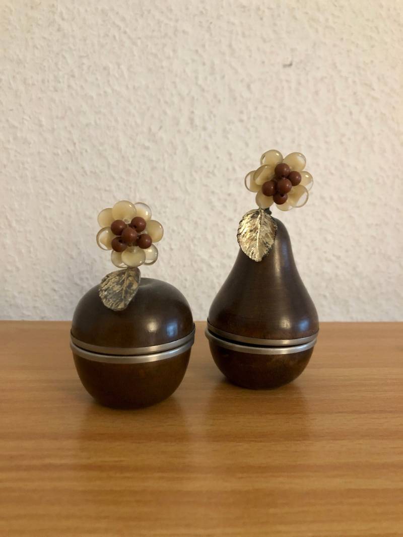 Mid-Century Ohr-Clips Braun/Beige Vintage von BackToFutureFashion