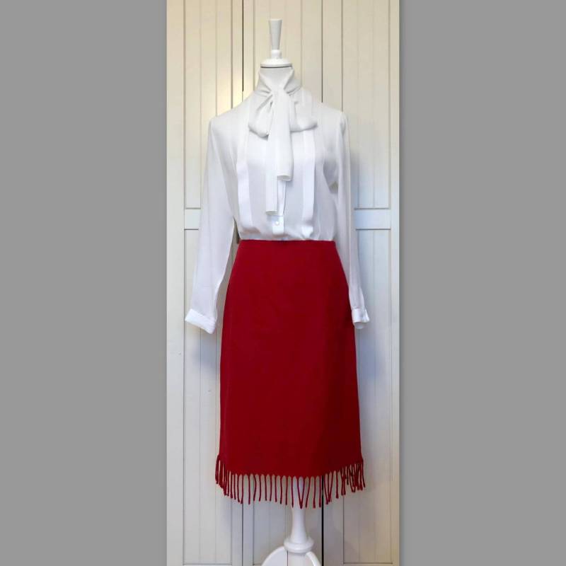 Rock Esprit Wolle Rot Vintage von BackToFutureFashion