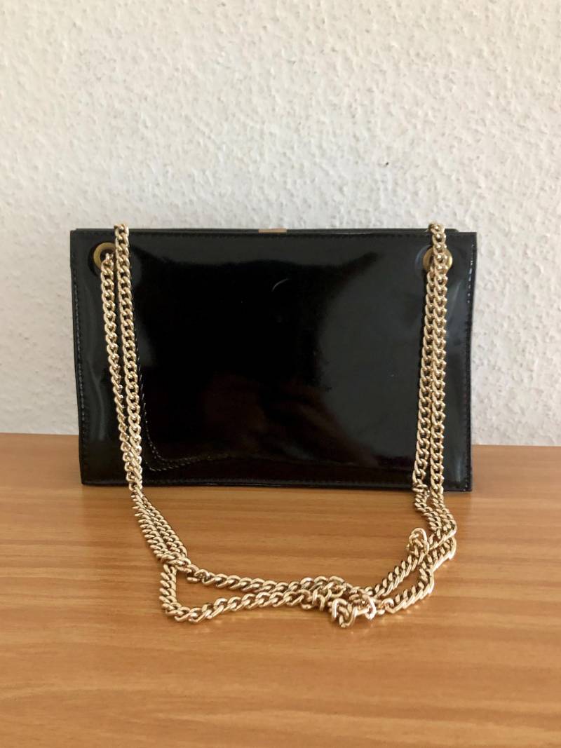 Theatertasche Tete Dˋor Guldhuvudet Lackleder Schwarz Vintage 60-70Er von BackToFutureFashion