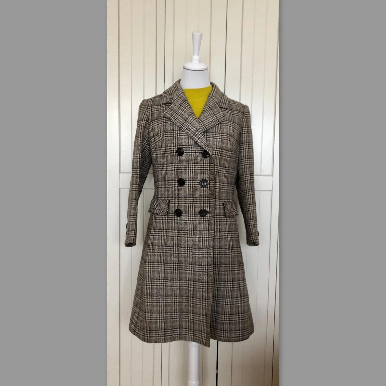 Vintage 60-70Er Tweed Wollmantel Didners Braun/Beige von BackToFutureFashion