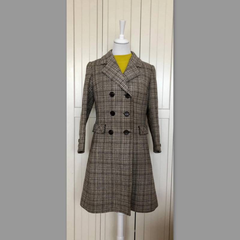 Vintage 60-70Er Tweed Wollmantel Didners Braun/Beige von BackToFutureFashion