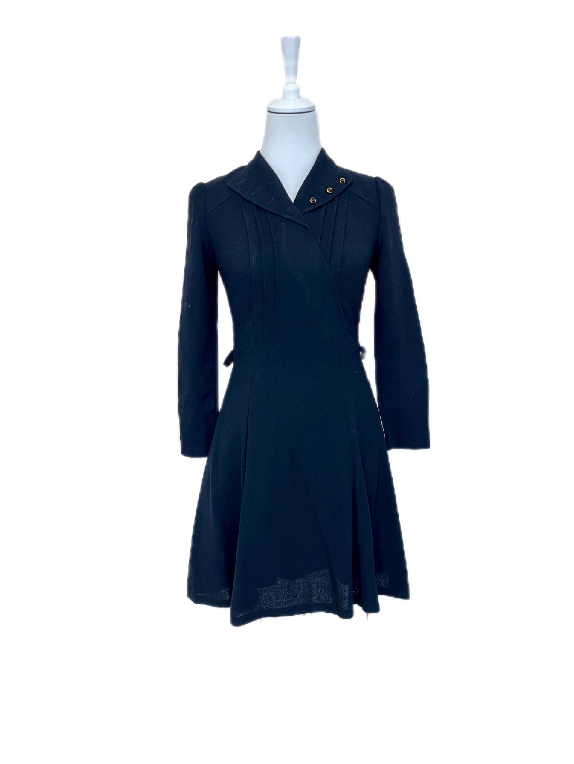 Vintage 60Er Kleid Peggy Lane Wolle Schwarz von BackToFutureFashion