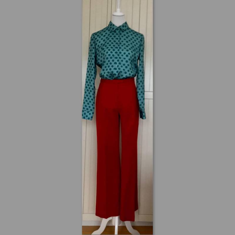 Vintage 70-Er Jerseyhose Rodier Paris Rot von BackToFutureFashion