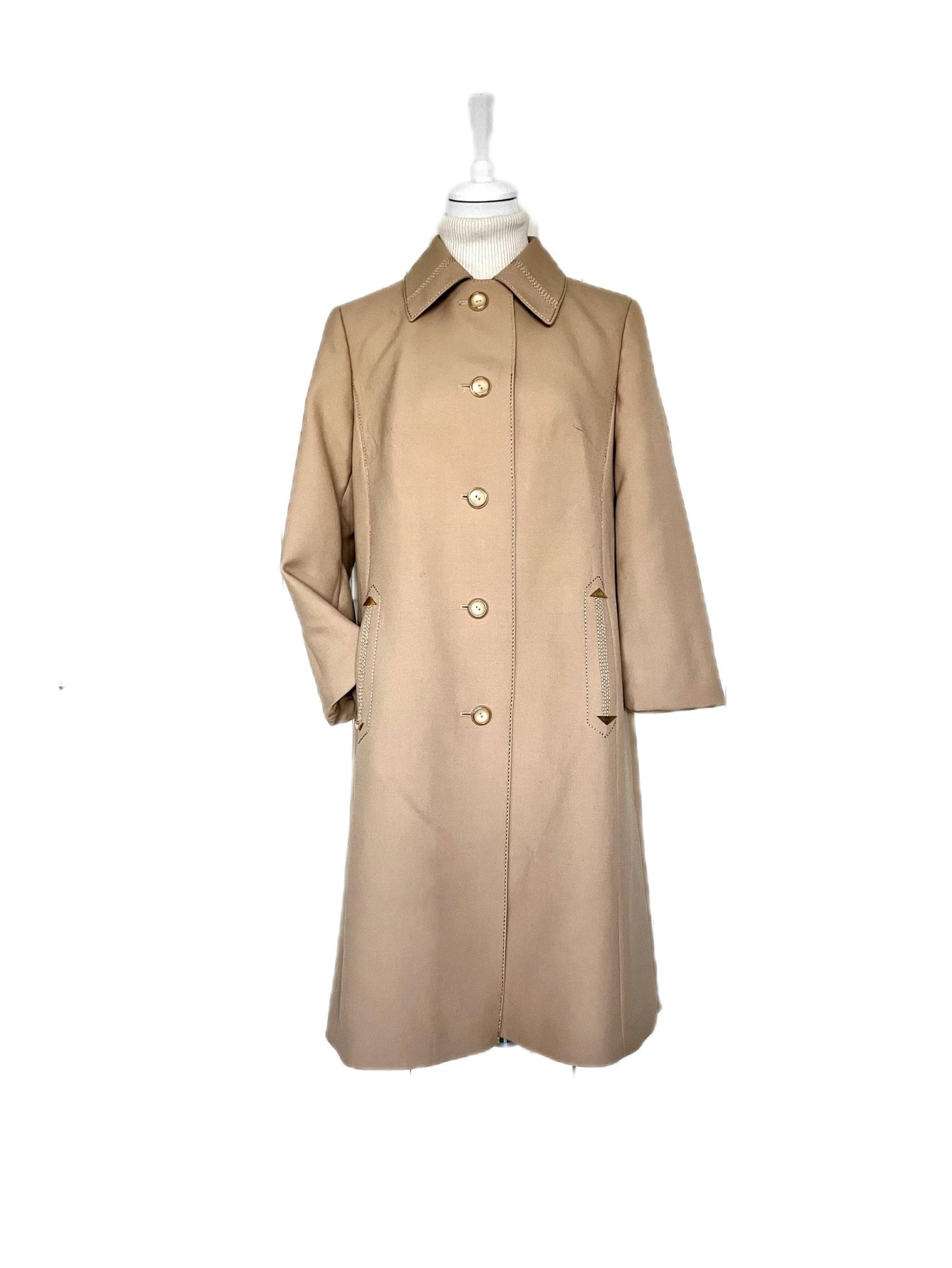 Vintage 70Er Mantell Schurwolle Beige von BackToFutureFashion