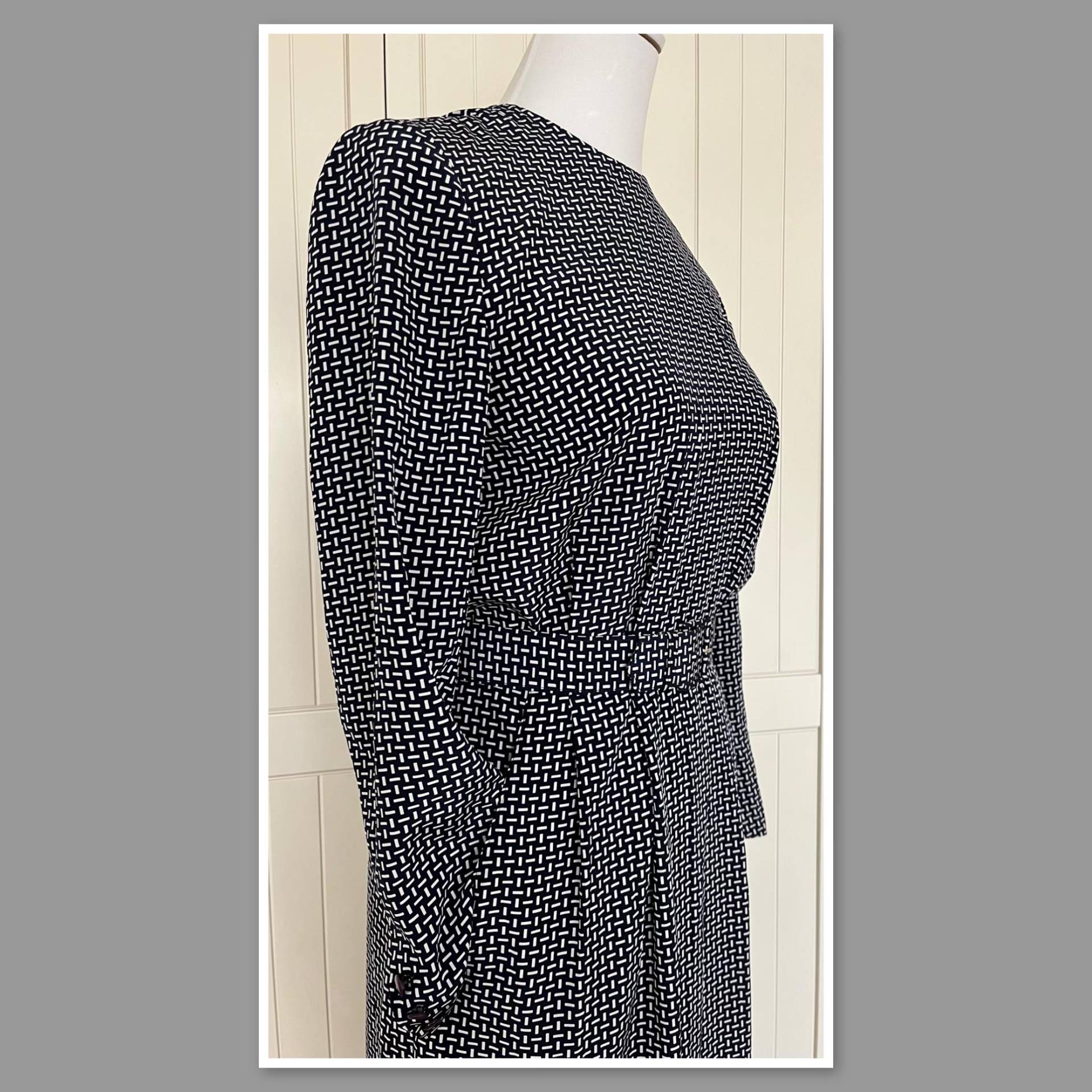 Vintage 80Er Kleid Liz Claiborne Blau Weiß von BackToFutureFashion