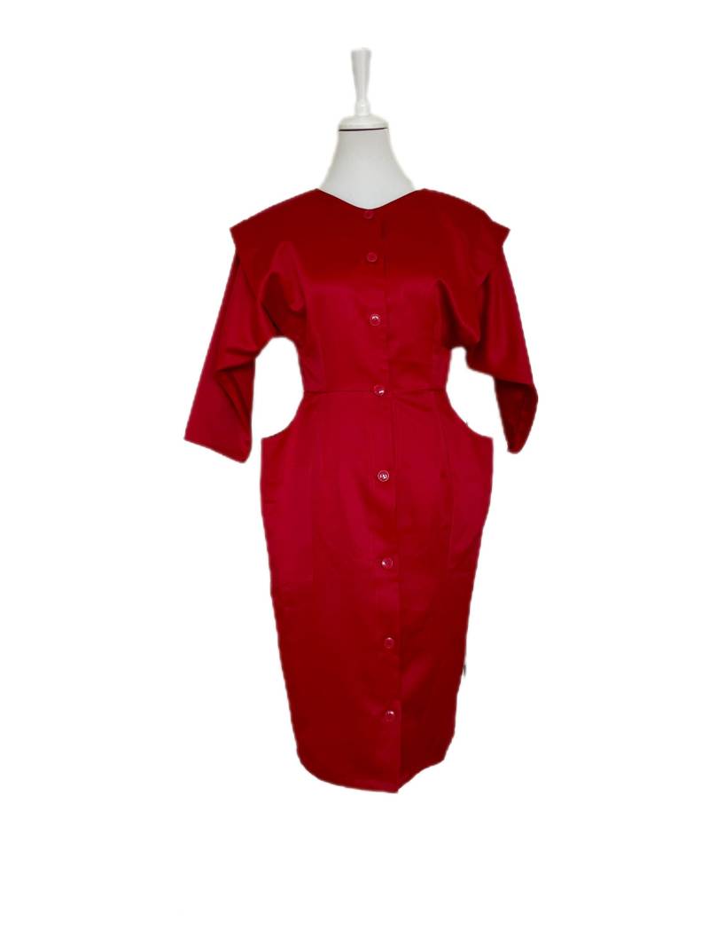 Vintage 80Er Kleid Rot von BackToFutureFashion