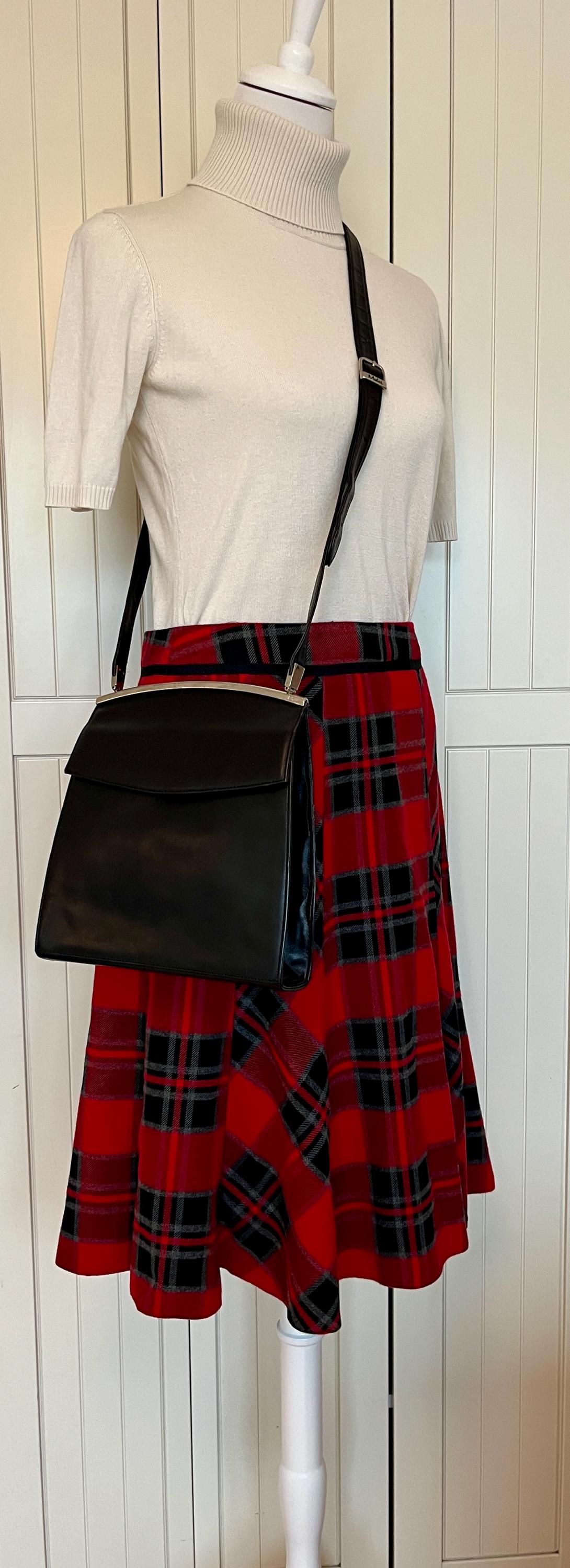 Vintage 80Er Schultertasche Medici Leder Schwarz von BackToFutureFashion