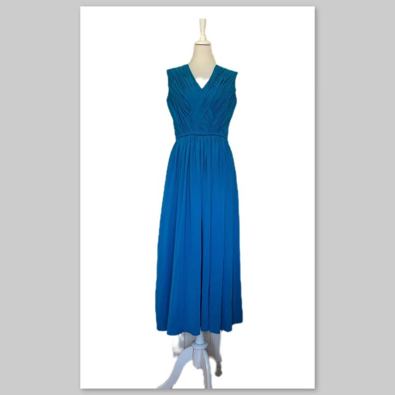 Vintage Abendkleid Maxikleid Blau von BackToFutureFashion