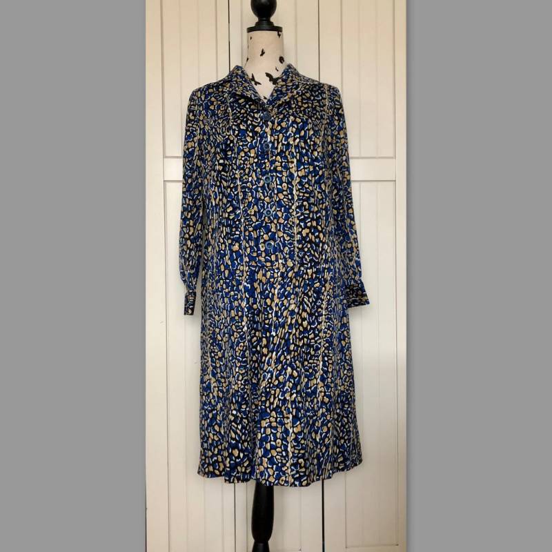 Vintage Jerseykleid Jsa Blau/Schwarz/Gelb Vintage Jerseykleid Jsa Blau/Schwarz/Gelb von BackToFutureFashion