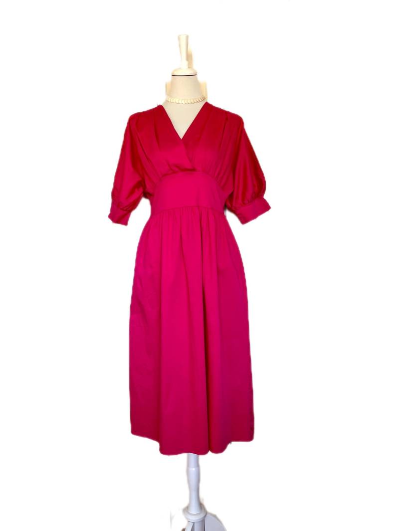 Vintage Kleid Costume International Baumwolle Pink von BackToFutureFashion