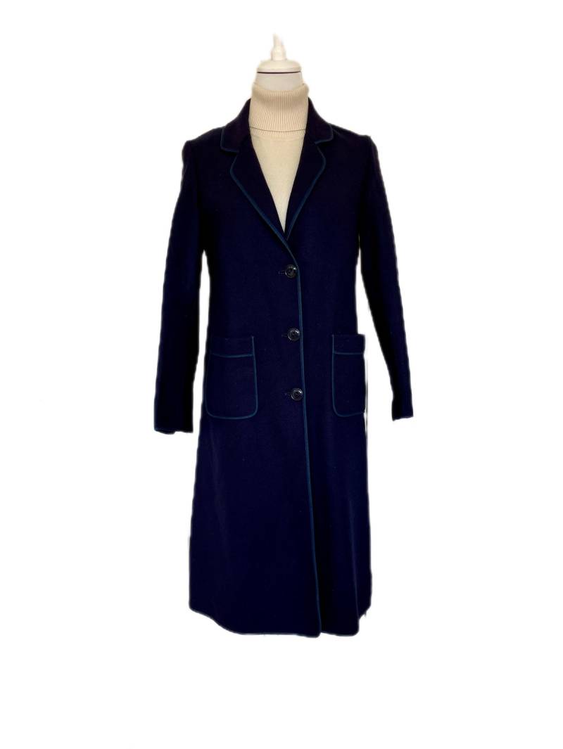 Vintage Mantel Weinberg Schurwolle Dunkelblau von BackToFutureFashion