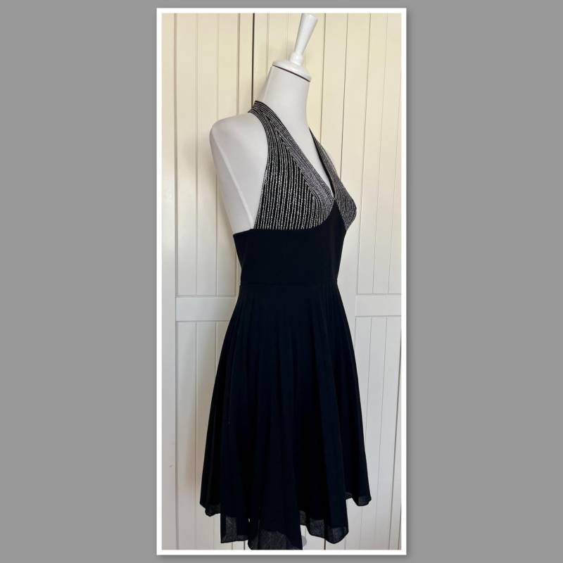 Vintage Partykleid Lucie Linden Wolle Lurex Schwarz Silber von BackToFutureFashion
