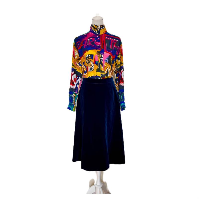 Vintage Rock Lucie Linden Samt Dunkelblau von BackToFutureFashion