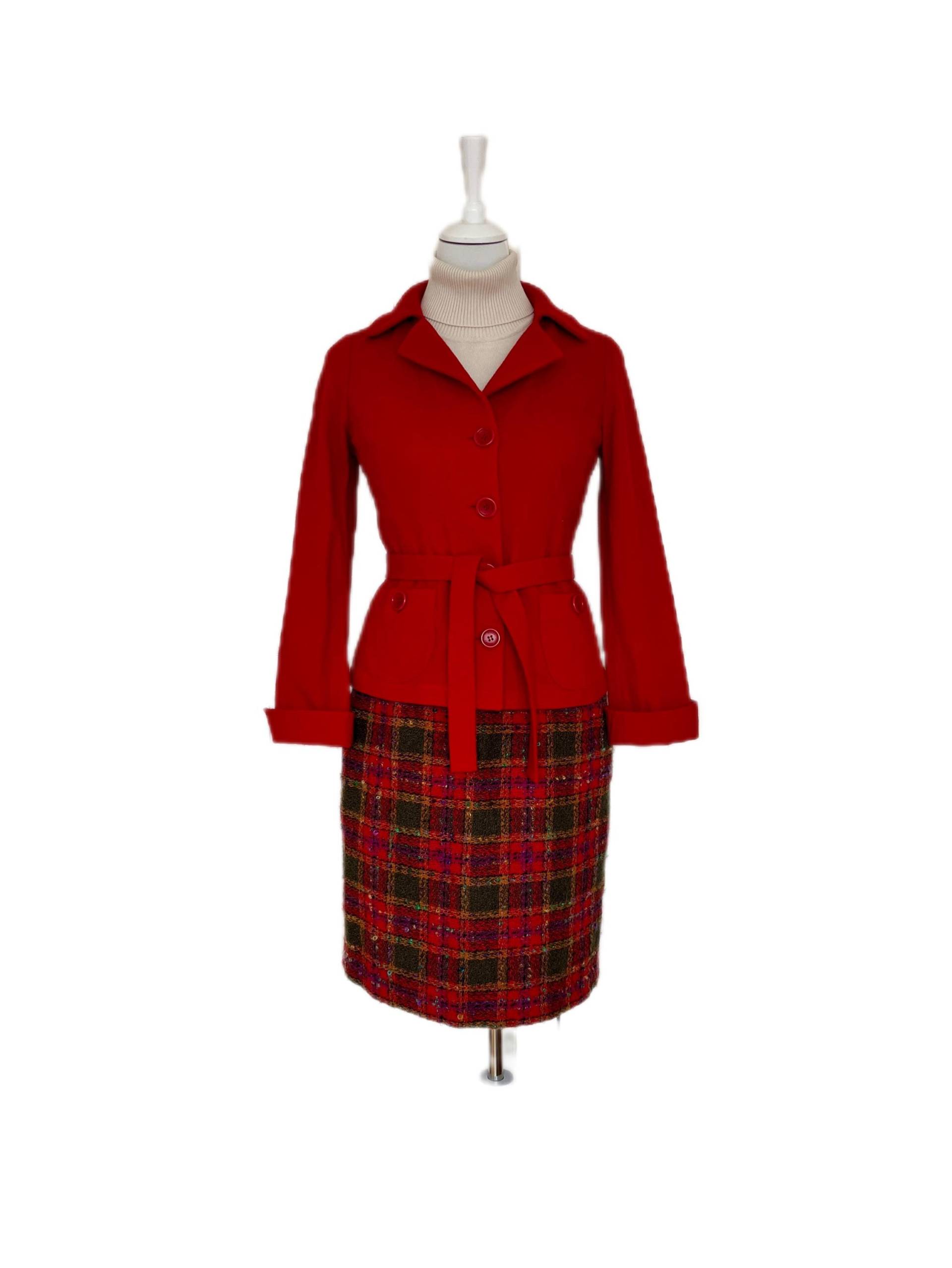 Vintage Wolljacke Gérard Darel Rot von BackToFutureFashion