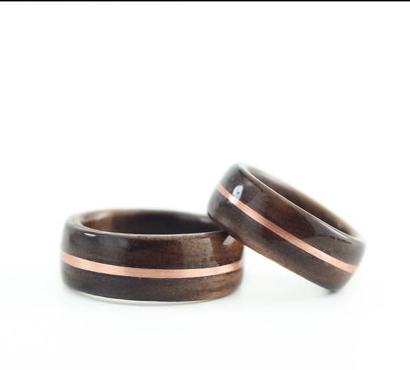 Holzring Handgemacht Aus Walnussholz Und Kupfer, Kupfer Holzring, Metall Holzring Handgemacht Aus Walnussholz Und Kupfer, Kupfer Holzring, Metall von BackToTheWoodsShop
