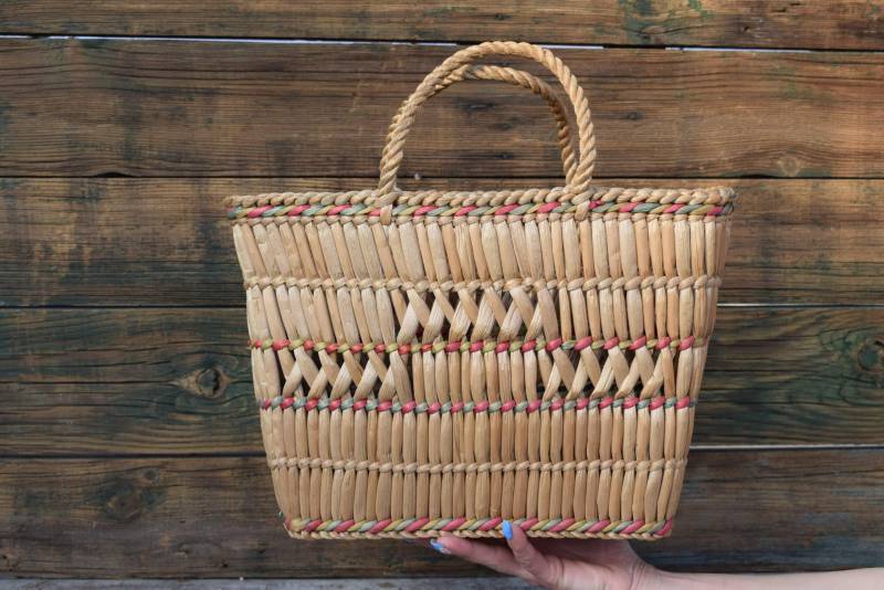 Vintage 70Er Jahre Handtasche Aus Gewebtem Stroh Sommer Einkaufstasche Vintage 70Er Jahre Handtasche Aus Gewebtem Stroh Sommer Einkaufstasche von BackinthepastShop