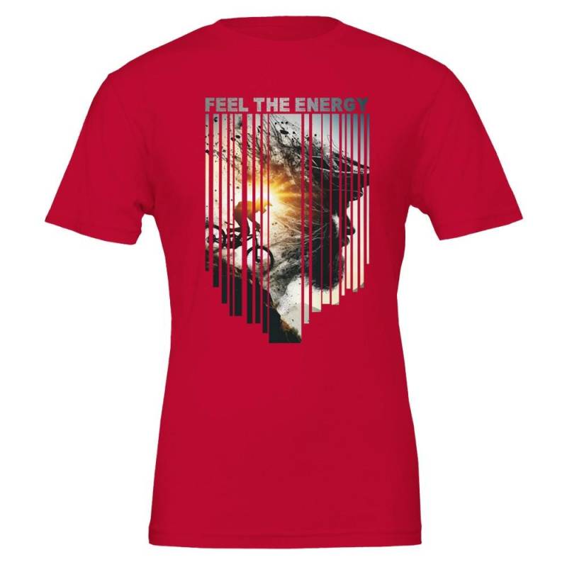 Feel The Energy | Premium Unisex T-Shirt Mtb Downhill Biker For Life Geschenkidee Abenteuer Auf Zwei Räder von Backprintz