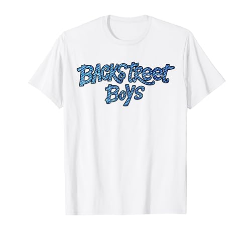 Backstreet Boys – Denim Logo On White T-Shirt von Backstreet Boys