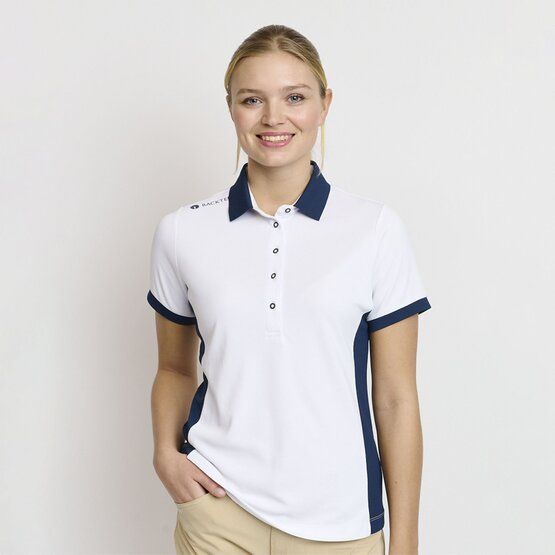 Backtee Ladies Hole-in-one Halbarm Polo weiß von Backtee