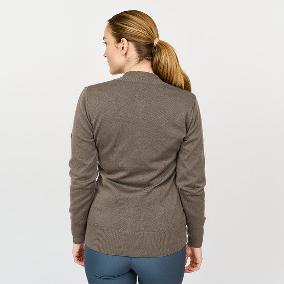 Backtee Ladies Windbreaker Full-Zip Windstopp Strick Jacke taupe von Backtee