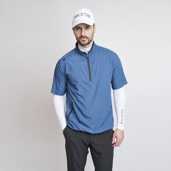 Backtee Mens 80G Packable Shield Halbarm Windshirt dunkelblau von Backtee