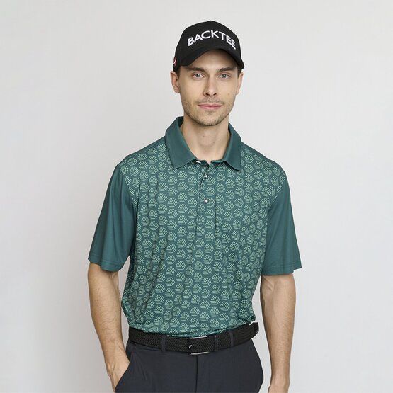 Backtee Mens Birdie Halbarm Polo dunkelgrün von Backtee