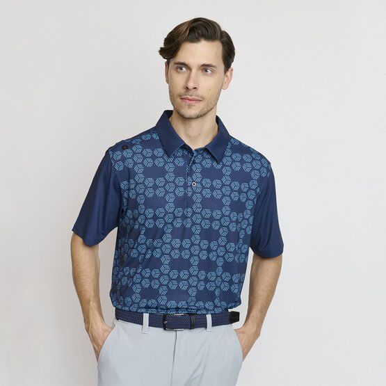Backtee Mens Birdie Halbarm Polo navy von Backtee